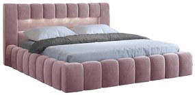 Manželská posteľ 140 cm Luxa (ružová) (s roštom, úl. priestorom a LED). Vlastná spoľahlivá doprava až k Vám domov. 1041555