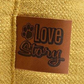 Žltý pelech pre psa 60x80 cm – Love Story