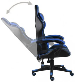 vidaXL Herná stolička čierna a modrá umelá koža-