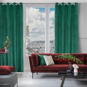 ZATEMŇOVACÍ ZÁVES NA KRÚŽKOCH LILI 140X250 CM ZELENÁ