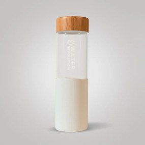Water Revolution Sklenená fľaša na pitie v silikónovom obale biela  Borosilikátové sklo, Silikon, 660 ml