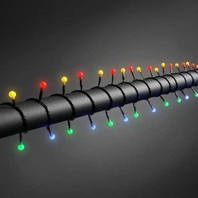 Vnútorná LED vianočná reťaz s guličkami - rôznofarebná, 10m, 80 LED
