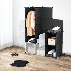 Hogler 3416 Variabilný regálový systém 20 modulov, 147 x 162 x 46 cm, čierny