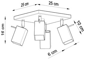 Stropné svietidlo MERIDA 4 sivé