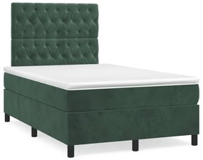 Boxspring posteľ s matracom, tmavozelená 120x190cm, zamat 3270022