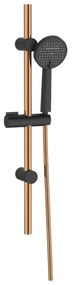 Invena Moonlight, sprchový stĺp s ručnou sprchovou hlavicou, čierna-ružové zlato, INV-AU-77-Z14-V