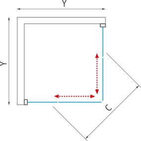 Roth Štvorcový alebo obdĺžnikový sprchovací kút CI C2L+CI C2R, brillant - bez vaničky ROTH-Variant: šírka ľavých dverí: 80 cm, šírka pravých dverí: 8…