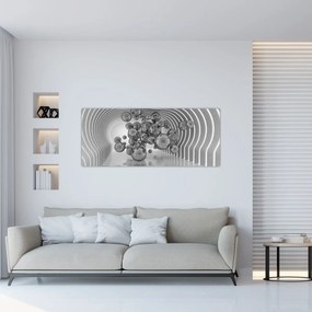 Obraz - Čiernobiele bubliny (120x50 cm)