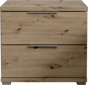Nočný stolík s 2 zásuvkami Smilla, výška 43 cm, dub artisan