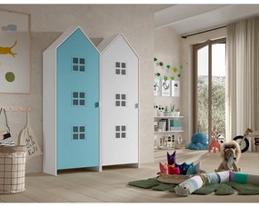 Bielo-svetlomodrá detská šatníková skriňa 115x171,5 cm CASAMI BRUGES – Vipack