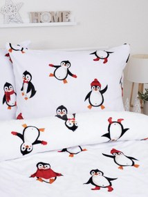 Predĺžené obliečky mikroplyš Exclusive – Tučniaci biele