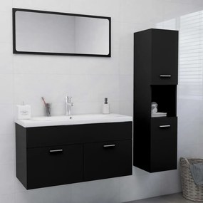 Súprava kúpeľňového nábytku čierna drevotrieska 3071154