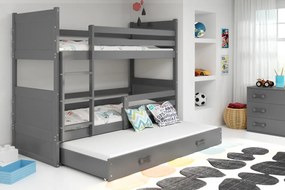 Poschodová posteľ s prístelkou RICO 3 - 190x80cm - Grafitový - Grafitový