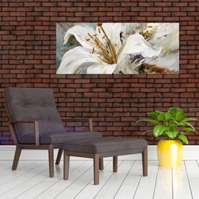 Obraz - Abstrakcia s ľaliou (120x50 cm)