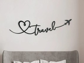 drevko Drevený nápis na stenu Travel Rozmer obrazu: 12 x 44,5 cm, Farba dekorácie: Čierna