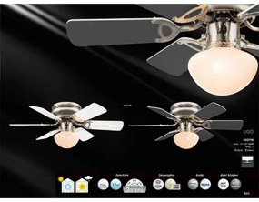 GLOBO 0307W - Stropný ventilátor UGO 1xE27/60W/230V