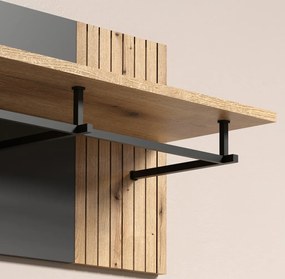 Nástenný šatníkový panel Esteban, antracit/dub evoke