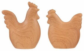 Veľkonočná dekorácia Sliepka a kohút, 12 x 3 x 14 cm, sada 2 ks, polyresin