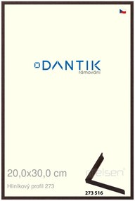 DANTIK rám na obraz 20x30 | ALU Dýha wenge tmavá (Sklo Čiré)