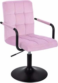LuxuryForm DESIGN Otočná stolička VERONA BLACK VELUR na čiernom tanieri - levanduľová