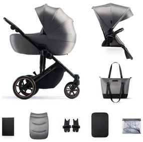 KINDERKRAFT - Kombinovaný kočík 2v1 PRIME 2 šedá