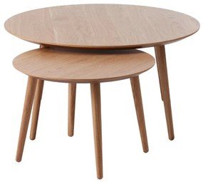 Sada konferenčných stolíkov Paricia 88 cm prírodný dub