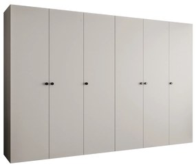 Šatníková skriňa 300 cm Parna 1 (kašmír + čierna). Akcia -20%. Vlastná spoľahlivá doprava až k Vám domov. 1125907