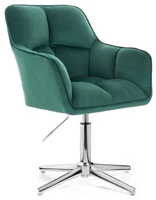 LuxuryForm DESIGN Kreslo AMALFI VELUR na striebornom kríži - zelené