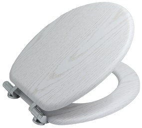BISK Erga, toaletné WC sedátko z MDF s pomalým zatváraním, biela, ERG-08222
