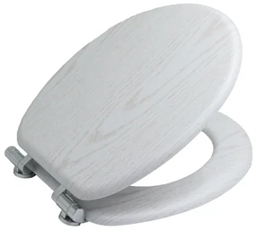 Erga Erga, toaletné WC sedátko z MDF s pomalým zatváraním, biela, ERG-08222