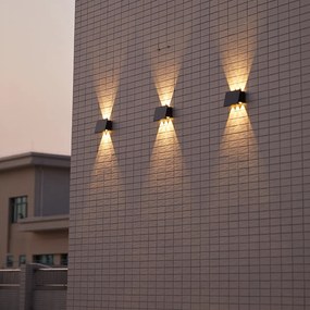 Exteriérové solárne nástenné LED svietidlo Alf1, 1x LED 2w, čierna