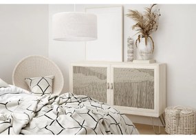 Závesné svietidlo Juta, 1x biele jutové tienidlo, (fi 45cm), w