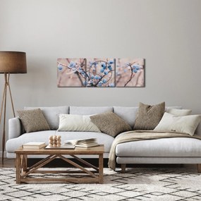 Obraz bobúľ na kríku (s hodinami) (90x30 cm)