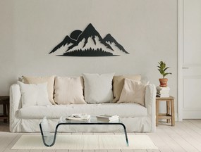 drevko Drevený obraz Západ Slnka za hory Rozmer obrazu: 18 x 44,5 cm, Farba dekorácie: Čierna