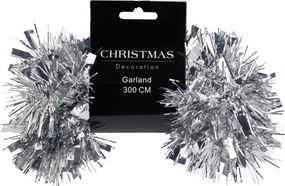 Vianočná reťaz 3 m, strieborná
