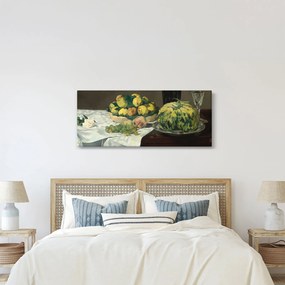 Obraz - Edouard Manet, Still Life with Melon and Peaches, reprodukcia (120x50 cm)