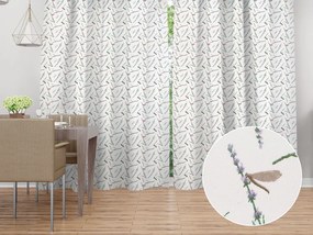 Biante Bavlnený záves Sandra SA-560 Vážky a levandule na bielom 150x180 cm