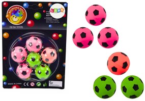 LEAN TOYS Sada futbalových gumených loptičiek – 6 kusov