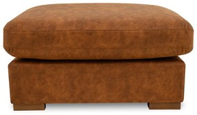 Koňakovohnedá podnožka z imitácie kože Hamburg – Scandic