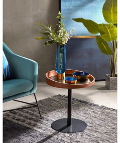 Okrúhly odkladací stolík s doskou v dekore orechového dreva ø 46 cm Kaori – Kave Home