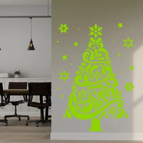 Veselá Stena Samolepka Vianočný strom Farba: zelená, Veľkosť: 100 x 71 cm