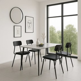 Noela Jedálenský stôl s keramickou doskou v dekore bieleho mramoru CERAMON 140