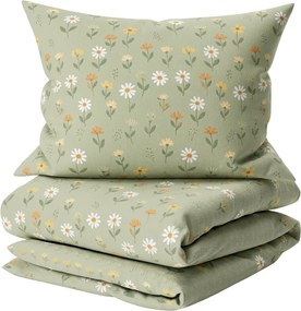 Obliečky do postieľky z Renforcé bavlny FLORAL NEST zelené Rozmer obliečky: 45 x 65 cm | 90 x 135 cm