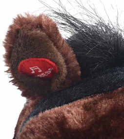 Stojaci plyšový hračkársky koník, tmavohnedý XXL