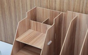 Drevený kancelársky organizér na dokumenty A4 so širokou zásuvkou svetlé drevo/dub DIY QS207