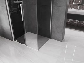 Mexen Velar, sprchový kút s posuvnými dverami 100 x 80 cm, 8mm šedé sklo, biela matná, 871-100-080-41-20