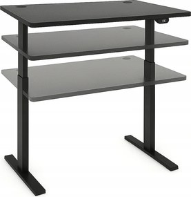 Elektrický výškovo nastaviteľný stôl 72 - 117 cm - orech, čierna Šírka: 60 cm | Dĺžka: 120 cm