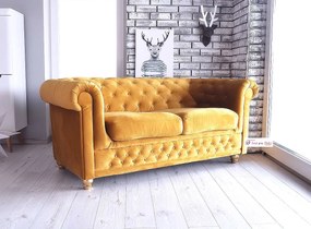 Sedačka Chesterfield vo farbe GOLD