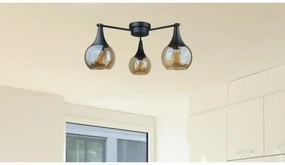 Prisadený luster STAR 3xE27/60W/230V čierna/dymová béžová