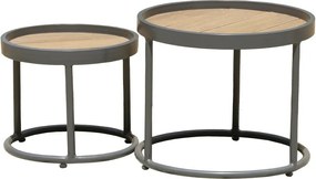 Okrúhle záhradné odkladacie stolíky v súprave 2 ks ø 50 cm Silea – Garden Pleasure